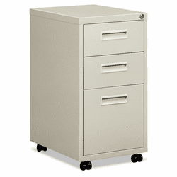 BSX1623MQ Embark Series Mobile Box/box/File Pedestal File w/"M" Pull Drwr, 20d, Light Gray By BASYX
