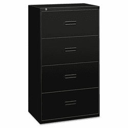 BSX484LP 400 Series Four-Drawer Lateral File, 36w x 19-1/4d x 53-1/4h, Black By BASYX