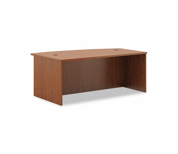 BSXBL2111A1A1 BL Laminate Series Bow Front Desk Shell, 72w x 42w x 29h, Medium Cherry By BASYX