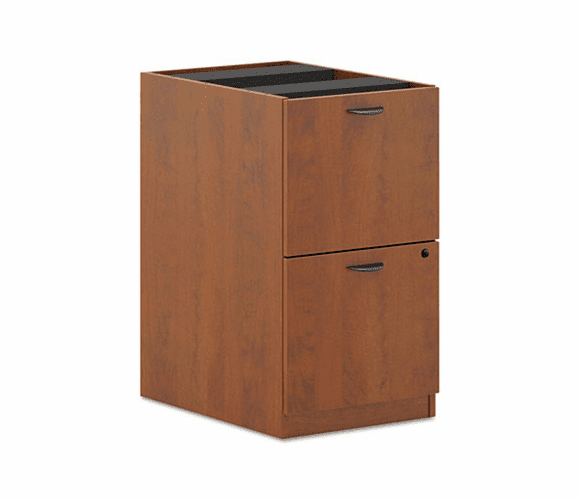 BSXBL2163A1 BL Laminate Two-Drawer Pedestal File, 15-5/8w x 21-3/4d x 27-3/4h, Medium Cherry By BASYX