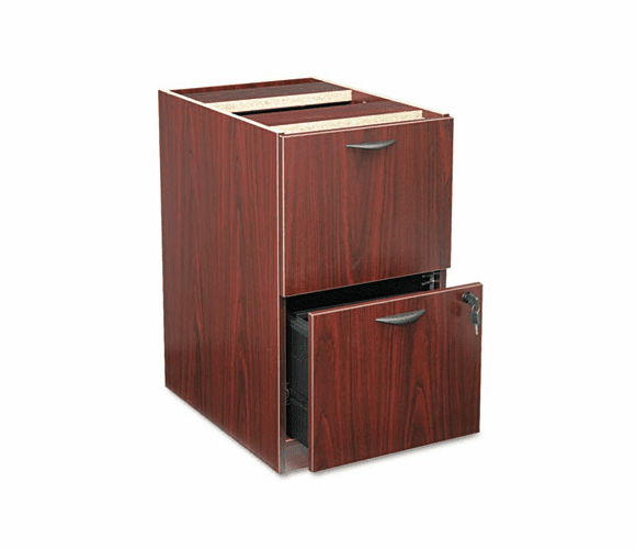 BSXBL2163NN BL Laminate Two-Drawer Pedestal File, 15-5/8w x 21-3/4d x 27-3/4h, Mahogany By BASYX