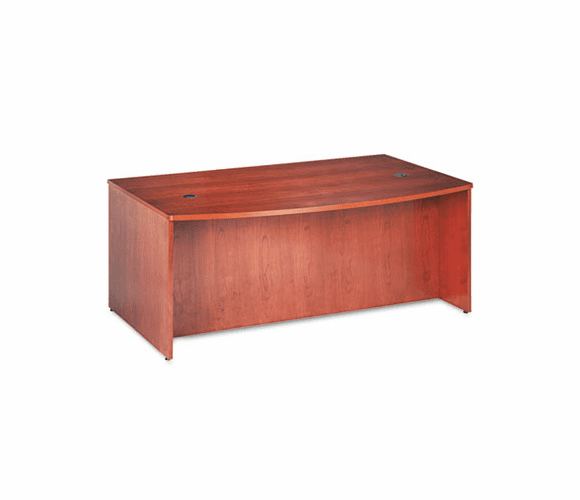 BSXBW2111HH BW Veneer Series Bow Front Desk Shell, 72w x 42w x 29h, Bourbon Cherry By BASYX