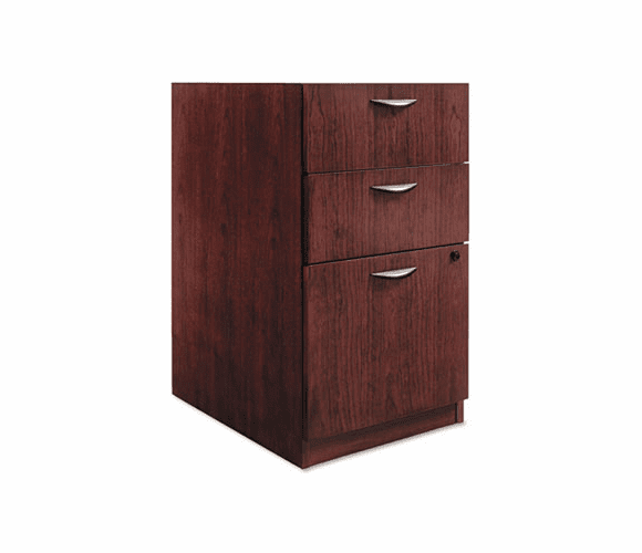 BSXBW2162NN BW Veneer Series Box/Box/File Pedestal File, 15-5/8w x 22d x 27-3/4h, Mahogany By BASYX