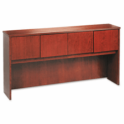 BSXBW2180HH Wood Veneer Hutch With Wood Doors, 72w x 14-5/8d x 37-1/8h, Bourbon Cherry By BASYX