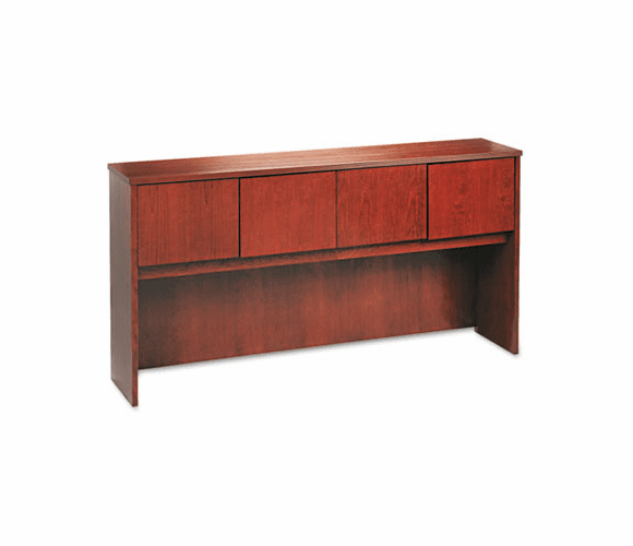BSXBW2180HH Wood Veneer Hutch With Wood Doors, 72w x 14-5/8d x 37-1/8h, Bourbon Cherry By BASYX