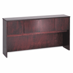 BSXBW2180NN Wood Veneer Hutch With Wood Doors, 72w x 14-5/8d x 37-1/8h, Mahogany By BASYX