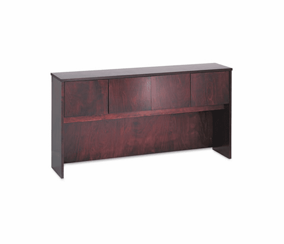 BSXBW2180NN Wood Veneer Hutch With Wood Doors, 72w x 14-5/8d x 37-1/8h, Mahogany By BASYX