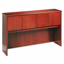 BSXBW2183HH Wood Veneer Hutch With Wood Doors, 60w x 14-5/8d x 37-1/8h, Bourbon Cherry By BASYX