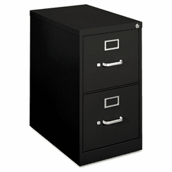 BSXH412PP H410 Series Two-Drawer Locking Vertical File, 15w x 22d x 26-1/16h, Black By BASYX