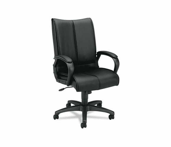 BSXVL111SB11 VL111 Executive High-Back Chair, Black Leather By BASYX