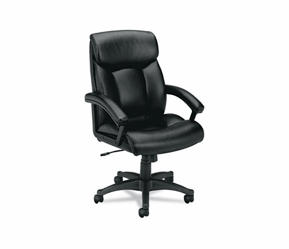 BSXVL151SB11 VL151 Executive High-Back Chair, Black Leather By BASYX