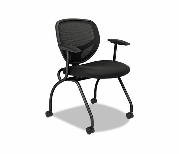 BSXVL301MM10 VL301 Mesh Back Nesting Arm Chair, Black, 2/Carton By BASYX