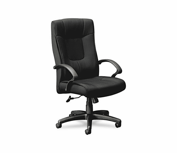 BSXVL441VC10 VL441 Series High-Back Executive Chair, Black Fabric and Frame, 5-Star Base By BASYX