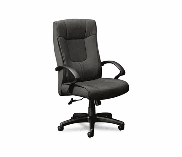BSXVL441VC12 VL441 Series Hi-Back Executive Chair, Gray Fabric, Black Frame, 5-Star Base By BASYX