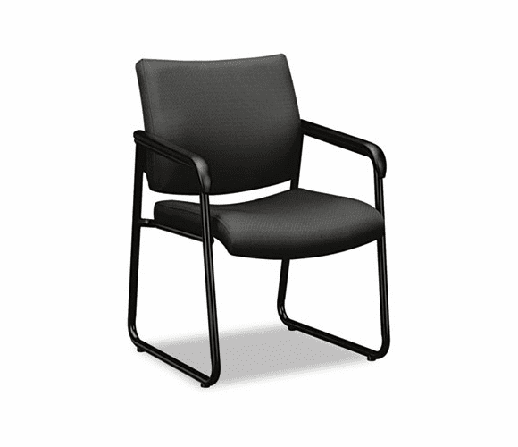 BSXVL443VC12 VL443 Series Guest Chair with Gray Fabric, Black Frame & Sled Base By BASYX