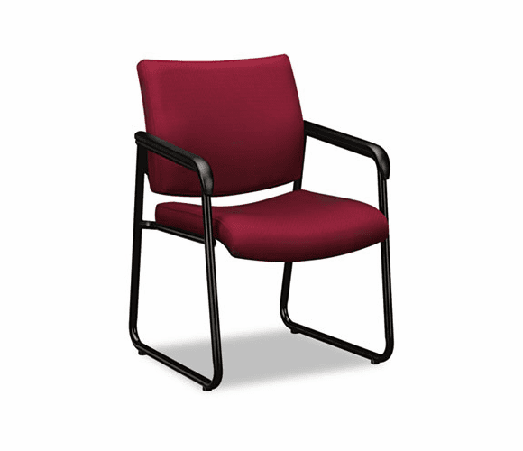 BSXVL443VC62 VL443 Series Guest Chair with Burgundy Fabric, Black Frame & Sled Base By BASYX