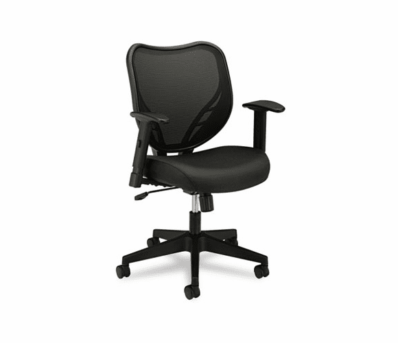 BSXVL551VB10 VL551 Mid-Back Swivel/Tilt Chair, Fabric Seat, Mesh Back, Black By BASYX