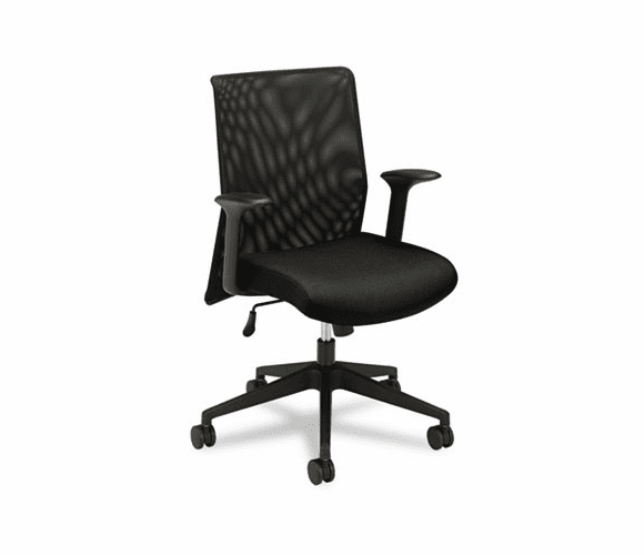 BSXVL571VB10 VL571 Mid-Back Work Chair, Mesh Back, Fabric Seat, Black By BASYX