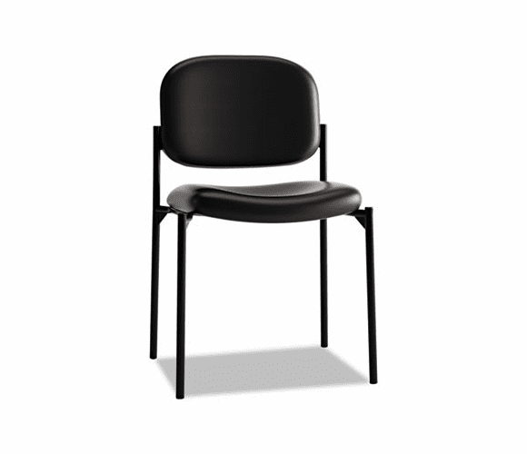 BSXVL606SB11 VL606 Stacking Armless Guest Chair, Black Leather By BASYX