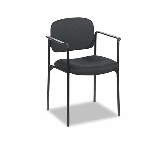 BSXVL616VA10 VL616 Stacking Guest Chair with Arms, Black By BASYX