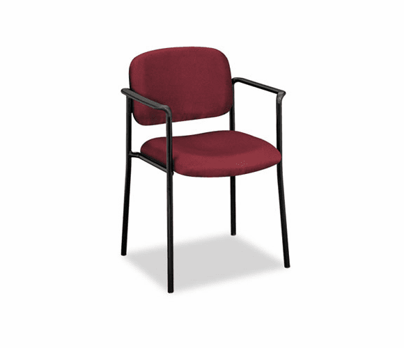BSXVL616VA62 VL616 Stacking Guest Chair with Arms, Burgundy By BASYX