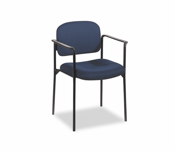 BSXVL616VA90 VL616 Stacking Guest Chair with Arms, Navy By BASYX