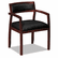 BSXVL852NST11 Wood Guest Chairs with Black Leather Seat/Upholstered Back, Mahogany Finish By BASYX