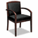 BSXVL853NSP11 Leather/Wood Guest Chair, Black Leather Upholstery with Mahogany Veneer Frame By BASYX