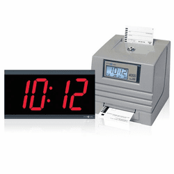 Bundle - 4000 Time Recorder and DIG-4B 4" 4 Digit Digital Wall Clock By Pyramid Time Systems