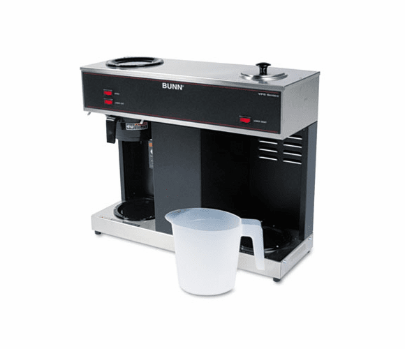 BUNVPS Pour-O-Matic Three-Burner Pour-Over Coffee Brewer, Stainless Steel, Black By BUNN-O-MATIC