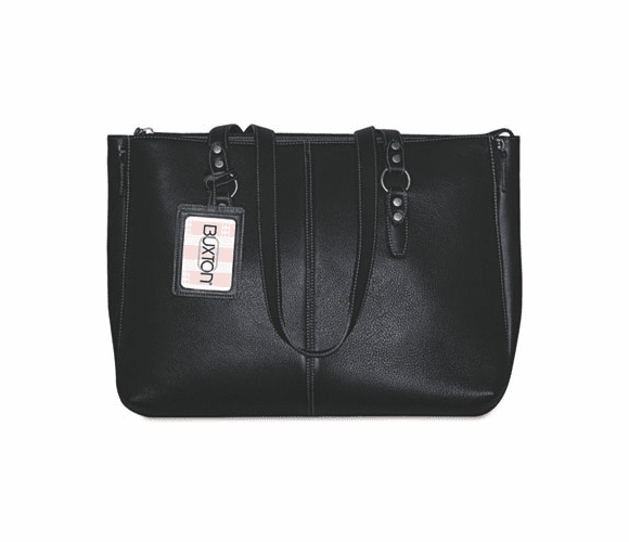 BUXOC402T46BK Madison Tote, Genuine Leather, 15 7/8w x 5d x 12 3/8h, Black By BUXTON COMPANY