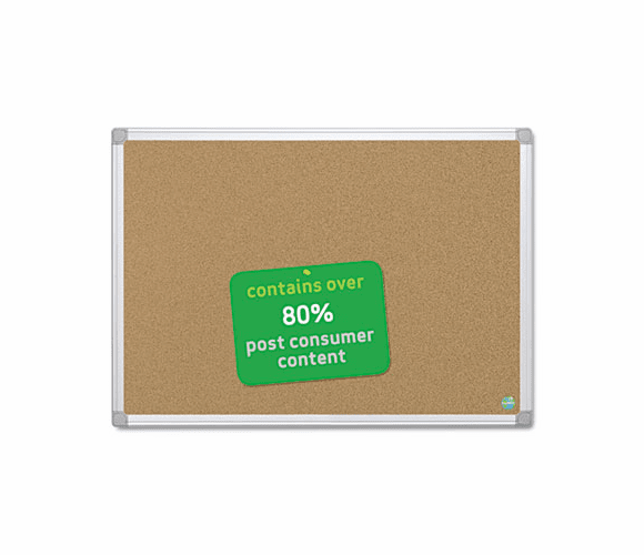 BVCCA031790 MasterVision Earth Cork Board, 24 x 36, Aluminum Frame By BI-SILQUE VISUAL COMMUNICATION PRODUCTS INC