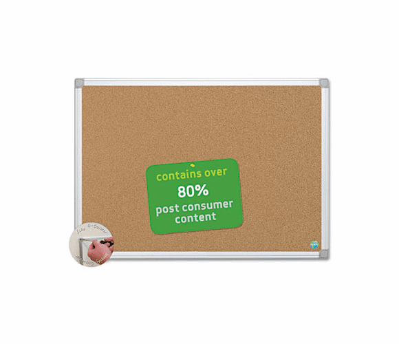 BVCCA051790 MasterVision Earth Cork Board, 36 x 48, Aluminum Frame By BI-SILQUE VISUAL COMMUNICATION PRODUCTS INC