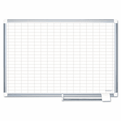 BVCCR0630830 MasterVision Grid Platinum Plus Dry Erase Board, 1x2" Grid, 36x24, Silver Frame By BI-SILQUE VISUAL COMMUNICATION PRODUCTS INC