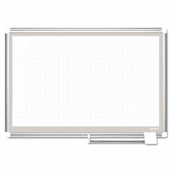 BVCCR0632830A All Purpose Porcelain Planner Dry Erase Board, 1x2 Grid, 36x24, Aluminum Frame By BI-SILQUE VISUAL COMMUNICATION PRODUCTS INC