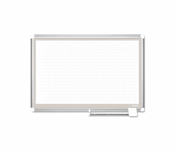 BVCCR0632830A All Purpose Porcelain Planner Dry Erase Board, 1x2 Grid, 36x24, Aluminum Frame By BI-SILQUE VISUAL COMMUNICATION PRODUCTS INC