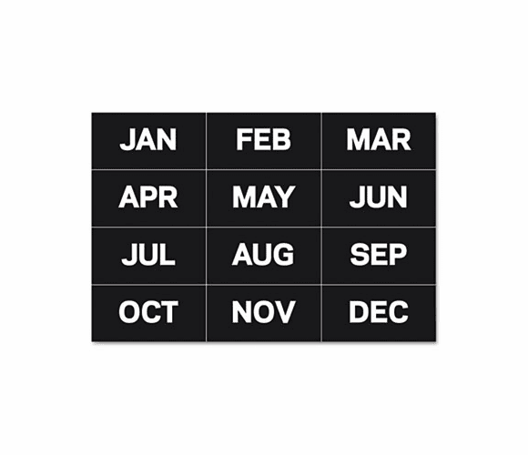 BVCFM1108 Calendar Magnetic Tape, Months Of The Year, Black/White, 2" x 1" By BI-SILQUE VISUAL COMMUNICATION PRODUCTS INC