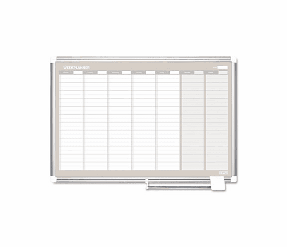 BVCGA0396830 MasterVision Weekly Planner, 36x24, Aluminum Frame By BI-SILQUE VISUAL COMMUNICATION PRODUCTS INC