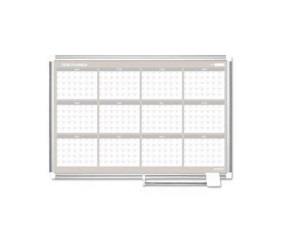 BVCGA05106830 MasterVision 12 Month Planner, 48x36, Aluminum Frame By BI-SILQUE VISUAL COMMUNICATION PRODUCTS INC