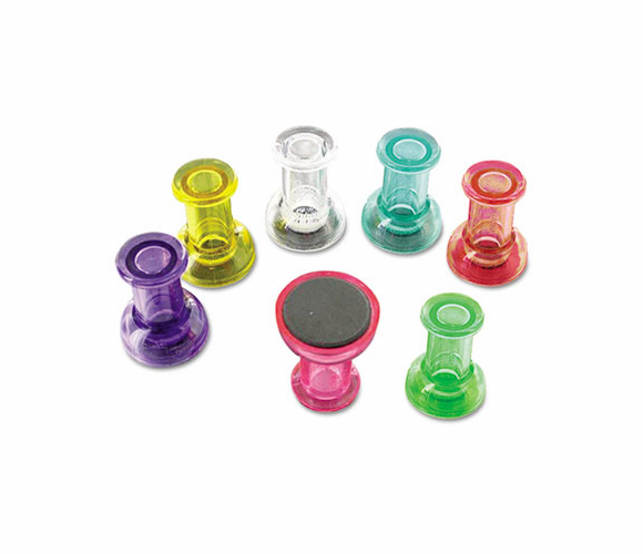 BVCIM356601 Magnetic Push Pins, Assorted, 6 per Pack By BI-SILQUE VISUAL COMMUNICATION PRODUCTS INC