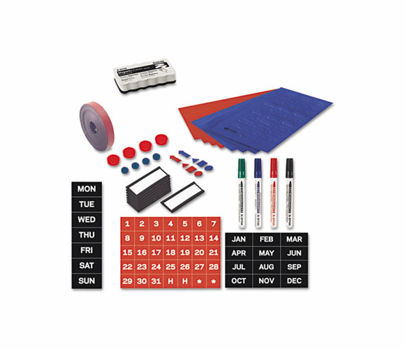 BVCKT1416 Magnetic Board Accessory Kit, Blue/Red By BI-SILQUE VISUAL COMMUNICATION PRODUCTS INC