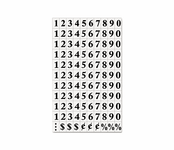 BVCKT2020 Interchangeable Magnetic Characters, Numbers, Black, 3/4"h By BI-SILQUE VISUAL COMMUNICATION PRODUCTS INC