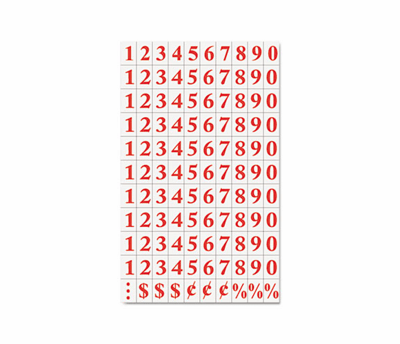 BVCKT2121 Interchangeable Magnetic Characters, Numbers, Red, 3/4"h By BI-SILQUE VISUAL COMMUNICATION PRODUCTS INC