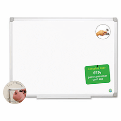 BVCMA0300790 MasterVision Earth Easy-Clean Dry Erase Board, White/Silver, 24x36 By BI-SILQUE VISUAL COMMUNICATION PRODUCTS INC