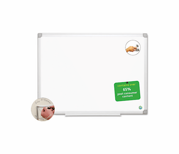 BVCMA0300790 MasterVision Earth Easy-Clean Dry Erase Board, White/Silver, 24x36 By BI-SILQUE VISUAL COMMUNICATION PRODUCTS INC