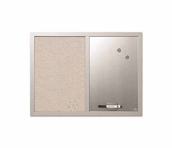 BVCMX04331608 MasterVision Combo Bulletin Board, Bulletin/Dry Erase, 18x24, Gray Frame By BI-SILQUE VISUAL COMMUNICATION PRODUCTS INC