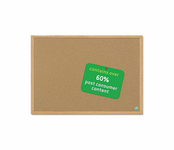 BVCSB0720001233 MasterVision Earth Cork Board, 36 x 48, Wood Frame By BI-SILQUE VISUAL COMMUNICATION PRODUCTS INC