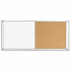 BVCXA10003700 Mastervision Combo Cubicle Workstation, 18x36, Dry erase/Cork/Silver Frame By BI-SILQUE VISUAL COMMUNICATION PRODUCTS INC