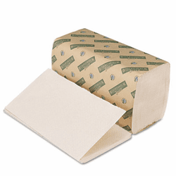 BWK12GREEN Green Folded Towels, Single-Fold, Natural White, 9W x 10L, 268/Pack, 15/Carton By BOARDWALK