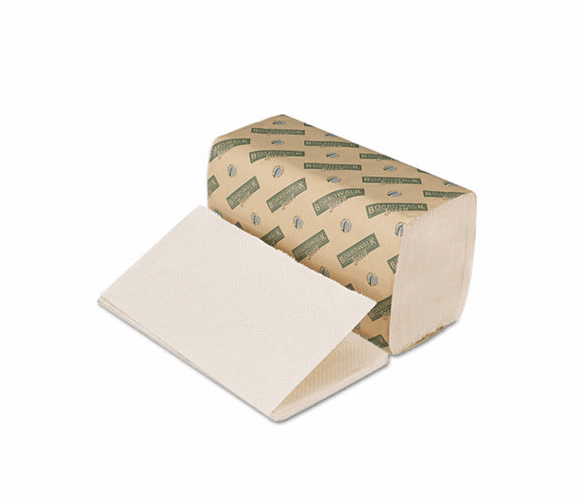 BWK12GREEN Green Folded Towels, Single-Fold, Natural White, 9W x 10L, 268/Pack, 15/Carton By BOARDWALK